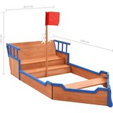  Pješčanik u obliku gusarskog broda od jelovine 190x94,5x101 cm | shoptok.hr