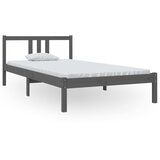 The Living Store Posteljni okvir siv iz trdnega lesa 100x200 cm - Posteljni Okvir, (21530069) | Shoptok.si
