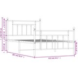  Metalni okvir kreveta uzglavlje i podnožje bijeli 107x203 cm | shoptok.hr