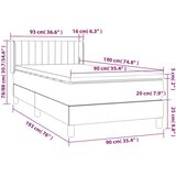 vidaXL Krevet s oprugama i madracem smeđesivi 90x190 cm od tkanine | shoptok.hr