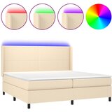  box spring s madracem LED krem 200x200 cm od tkanine | shoptok.hr