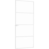 Sobna vrata bijela 83x201,5 cm kaljeno staklo i aluminij tanka | shoptok.hr