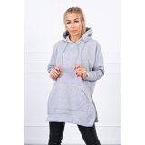 Kesi Insulated sweatshirt with slits on the sides in gray color Cene