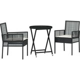  3-dijelni vrtni bistro set s jastučićima crni poli ratan | shoptok.hr