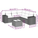  6-dijelni set vrtnih sofa od poliratana s jastucima svjetlosivi | shoptok.hr