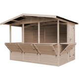 Timbela Lesen kiosk za tržnico, prodajna stojnica s pultom, PET OKEN, 263 x 336 cm - M150B, (21780508) Cene
