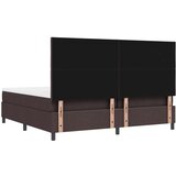 vidaXL Postelja z vzmetjo in klopjo Temno rjava 200x200 cm Tkanina, (22083229) | Shoptok.si