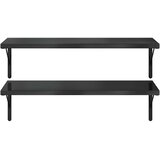  Zidne police 2 kom 100 x 40 cm crne nehrđajući čelik | shoptok.hr