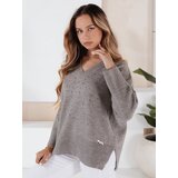 DStreet Damski sweter z dekoltem V VERALIA szary | shoptok.hr