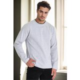 Dewberry 40222 Double Crew Neck Mens Sweatshirt-GREY Cene