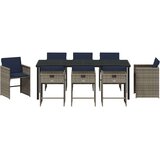  Vrtni set za objed 9 kom. Siva poliratan | shoptok.hr