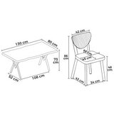 Hanah home Set trpezarijskog stola i stolica (5 delova) Akort Travertine Black | Eponuda.com