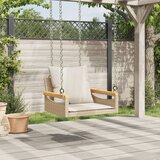  Klupa za ljuljanje s jastucima bež 63x62x40 cm od poliratana | shoptok.hr