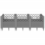  Vrtna sadilica s klinovima svjetlosiva 123,5x43,5x43,5 cm PP | shoptok.hr