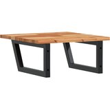  Zidna polica za umivaonik od čelika i masivnog bagremovog drva Smeđa 50 x 50 x 2 cm | shoptok.hr