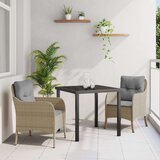  3-delni set vrtnega pohištva z vzglavniki bež poli ratan, (22087661) | Shoptok.si