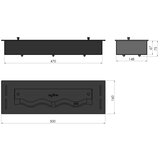  InFire - Ugrađeni bio kamin 7,5x50 cm 3,5kW crna | Eponuda.com