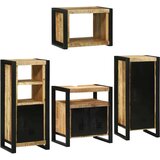 vidaXL Set namještaja za kupaonicu Zidne 4 pcs Smeđa Čvrsto drvo manga | shoptok.hr