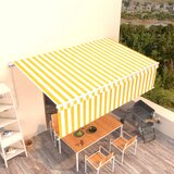 vidaXL Tenda na ručno uvlačenje s roletom 5 x 3 m žuto-bijela Cijene