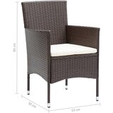  5-dijelni vrtni blagovaonski set smeđi | shoptok.hr