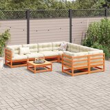  9-dijelni set vrtnih sofa s jastucima voštano smeđi od borovine | shoptok.hr
