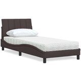 vidaXL Postelja z vzmetnico temno rjava 90x190 cm blago | Shoptok.si
