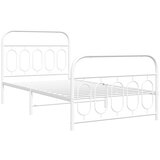  Metalni okvir kreveta uzglavlje i podnožje bijeli 100x200 cm | shoptok.hr