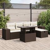 Maison Chic Seti vrtnega pohištva - Vrtna garnitura - Vrtni pohištvo set 6-delna z blazinami rjav poli ratan, (21807218) | Shoptok.si