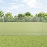 vidaXL varjena žična ograja z 44 u stebrički srebrna 1,5x50 m jeklo | Shoptok.si
