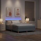 LED Box Spring Krevet Svijetlo siva 160 x 200 cm tkanina | shoptok.hr