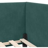 vidaXL Kotna postelja Temno zelena 90 x 190 cm Samet in sodobno leseno | Shoptok.si