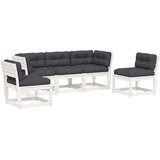 vidaXL 5-dijelni set vrtnih sofa s jastucima bijeli masivna borovina | shoptok.hr