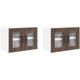  Zidni stakleni ormarić 2 pcs Smeđi hrast 60 x 31 x 40 cm | shoptok.hr