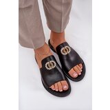 Zazoo Elegant Women's Leather Slippers With Decoration 3008 Black | Shoptok.si