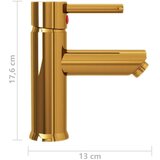 vidaXL Kupaonska slavina za umivaonik zlatna 130 x 176 mm | shoptok.hr
