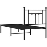  Metalni okvir za krevet s uzglavljem crni 75x190 cm | shoptok.hr
