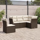 vidaXL 5-dijelni set vrtnih sofa s jastucima poliratan smeđi Cijene