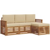  Set vanjskih sofa 4 kom. Prirodna i bež Bijela 189,5 x 122,5 x 73 cm | shoptok.hr