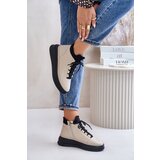 ARTIKER Lightweight Leather Sports Shoes On Platform Beige | Shoptok.si