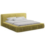 Makamii Žuti tapecirani bračni krevet s prostorom za odlaganje s okvirom od letvica 140x200 cm Keoni - | shoptok.hr