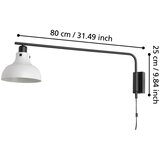 Eglo zidna lampa matlock crno/siva, E27, 40 w, 80 cm | shoptok.hr