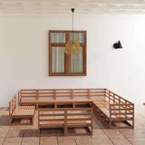  13-dijelna vrtna garnitura od masivne borovine smeđa boja meda | shoptok.hr