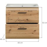 MID.YOU umivalna enota z umivalnikom ice, barva hrasta | Shoptok.si