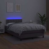  Box spring postelja z vzmetnico LED siva 120x200cm umetno usnje, (20724271) | Shoptok.si