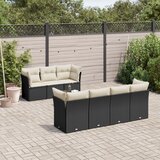vidaXL 8-dijelni set vrtnih sofa od poliratana s jastucima crni Cijene
