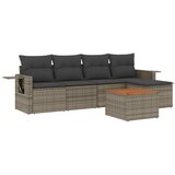 Maison Chic Seti vrtnega pohištva - Vrtna garnitura - Vrtni pohištvo set 6-delna z blazinami siv poli ratan, (21808282) | Shoptok.si