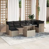 vidaXL 8-dijelni set vrtnih sofa od poliratana s jastucima svjetlosivi | shoptok.hr