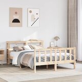 Maison Chic Posteljni okvir - Dvoposteljna postelja - Zakonska postelja brez vzmetnice 150x200 cm trdna borovina-J10967, (21763499) | Shoptok.si