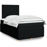 vidaXL Box spring postelja z vzmetnico črn 120x200 cm blago | Shoptok.si