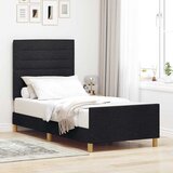  Krevetna konstrukcija s uzglavljem Crna 90 x 200 cm tkanina | shoptok.hr